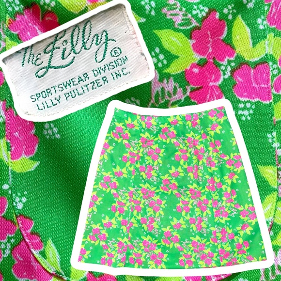 Vintage 70s 80s "The Lilly" Lilly Pulitzer Vibrant Polyester Skirt - Picture 2 of 12